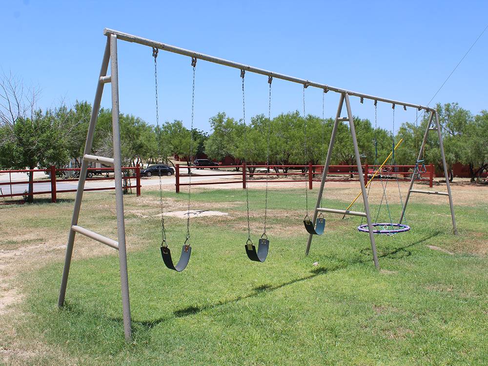 The swing set at Cotulla Camp Resort