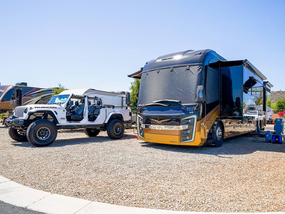 RV in a site at Deer Valley RV Park