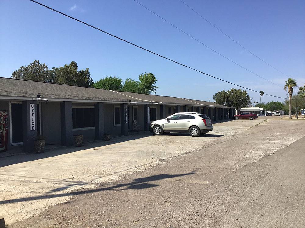 Parking in front of the office at Amigo Inn & RV Park