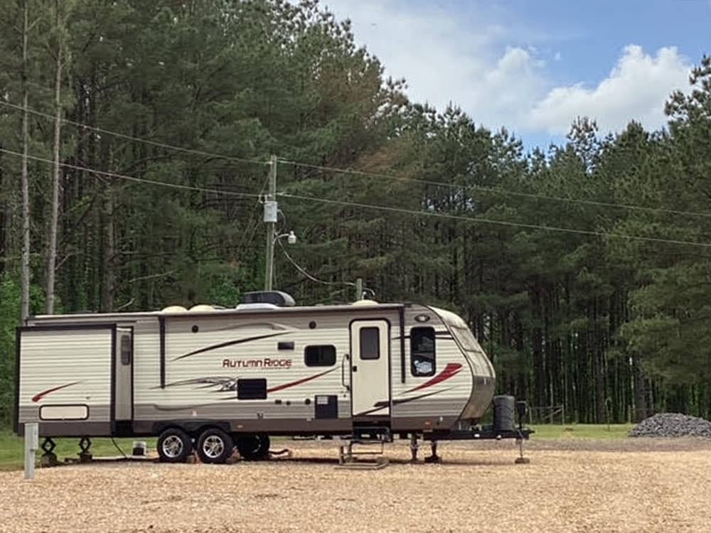 Travel trailer at a gravel site