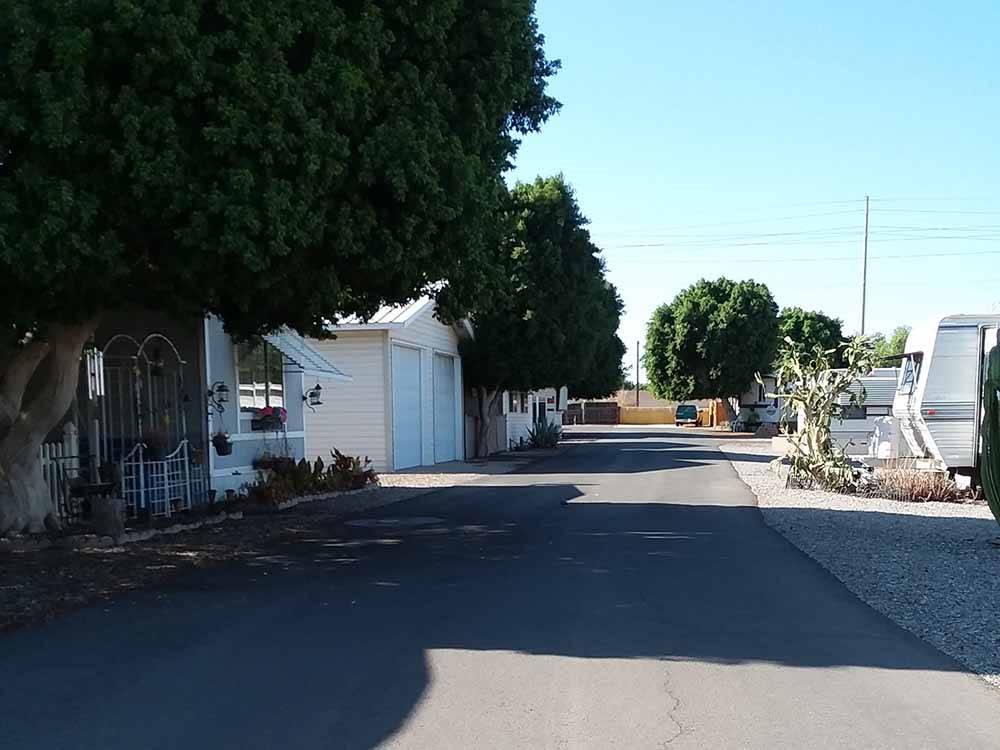 A road leading thru the mobile homes at GOLDWATER MOBILE HOME & RV PARK