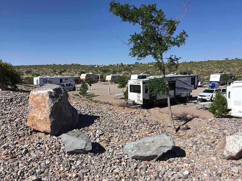 An aerial view of the campsites at DESERT VIEW RV PARK