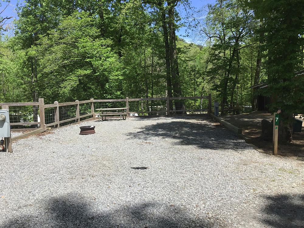 One of the gravel RV sites at JENNY'S CREEK FAMILY CAMPGROUND