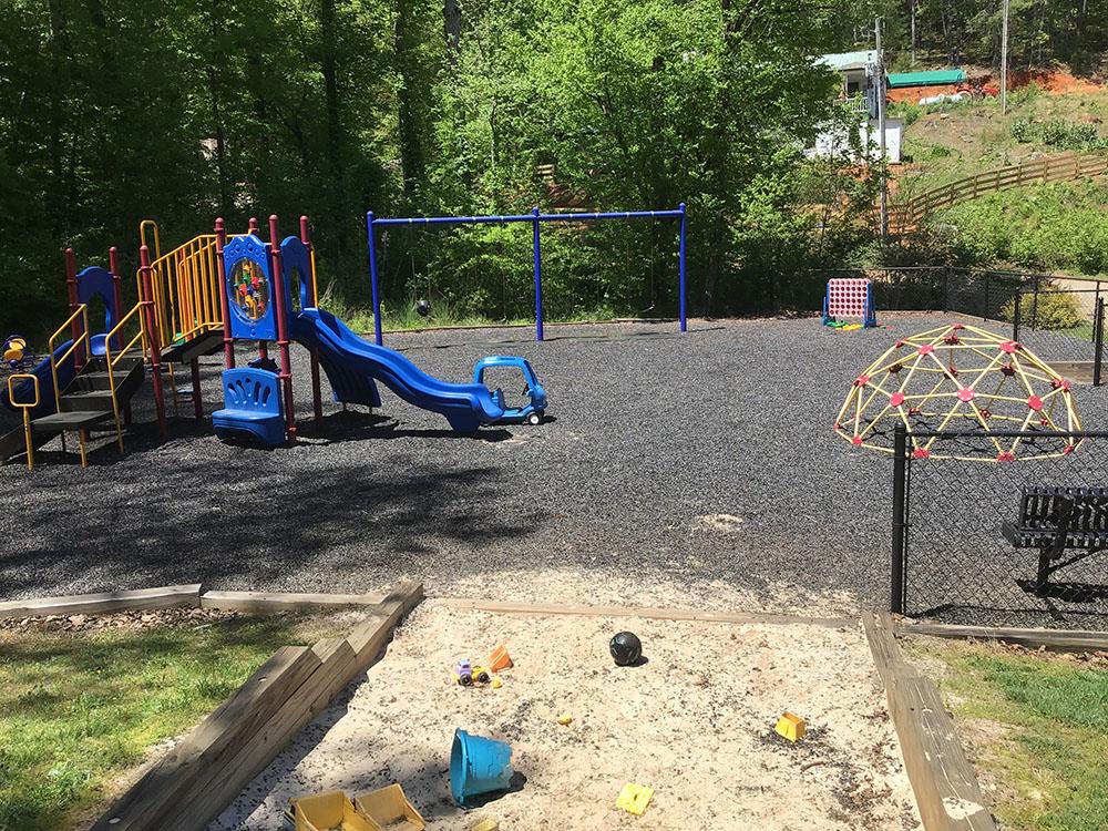 The children's playground area at JENNY'S CREEK FAMILY CAMPGROUND
