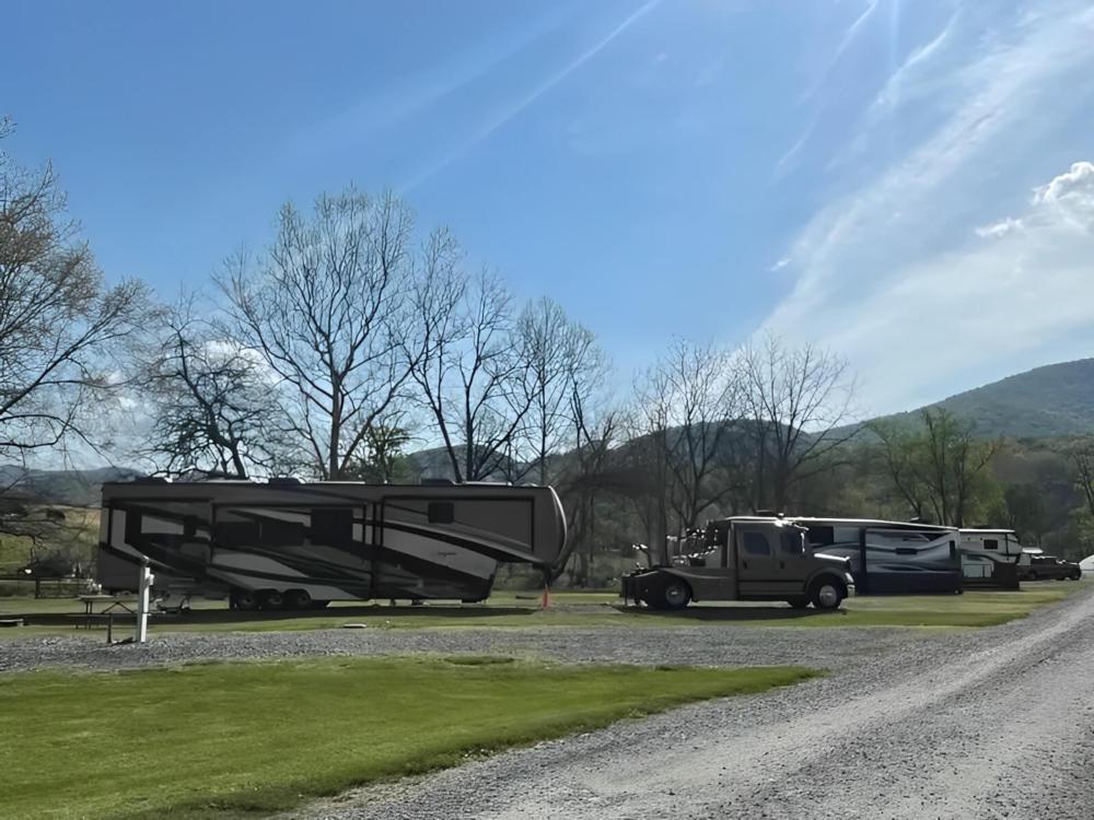 Large RV site with trailer