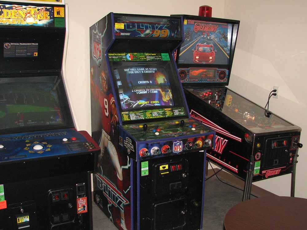 Three arcade games for enjoyment at OAK TERRACE RV RESORT