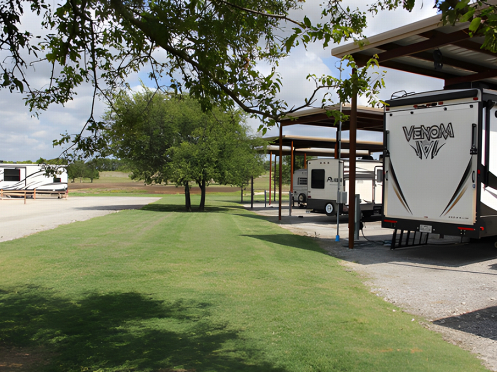 RVs parked in covered sites