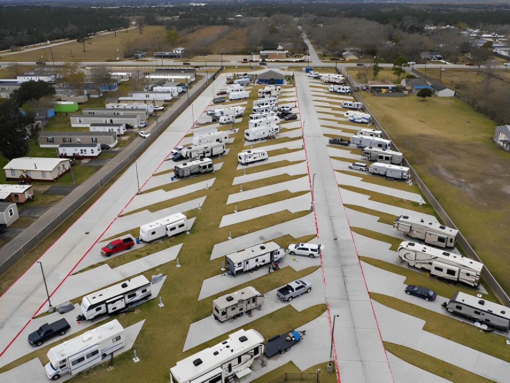 Aerial view of sites at Texas RV Park
