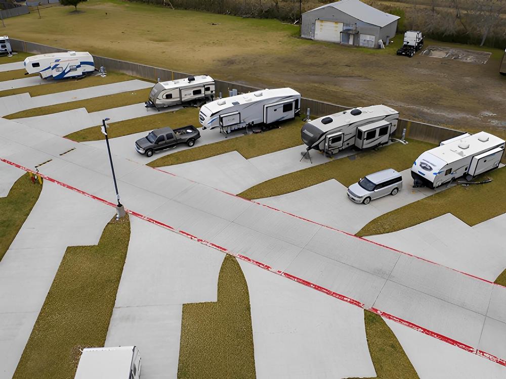 RVs parked in sites at Texas RV Park