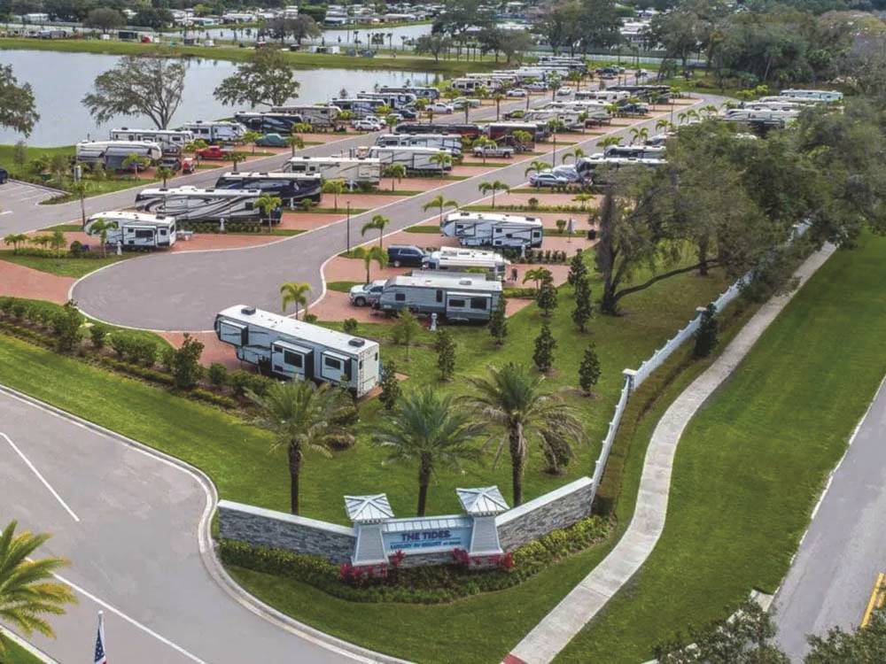 Aerial view of the RV sites