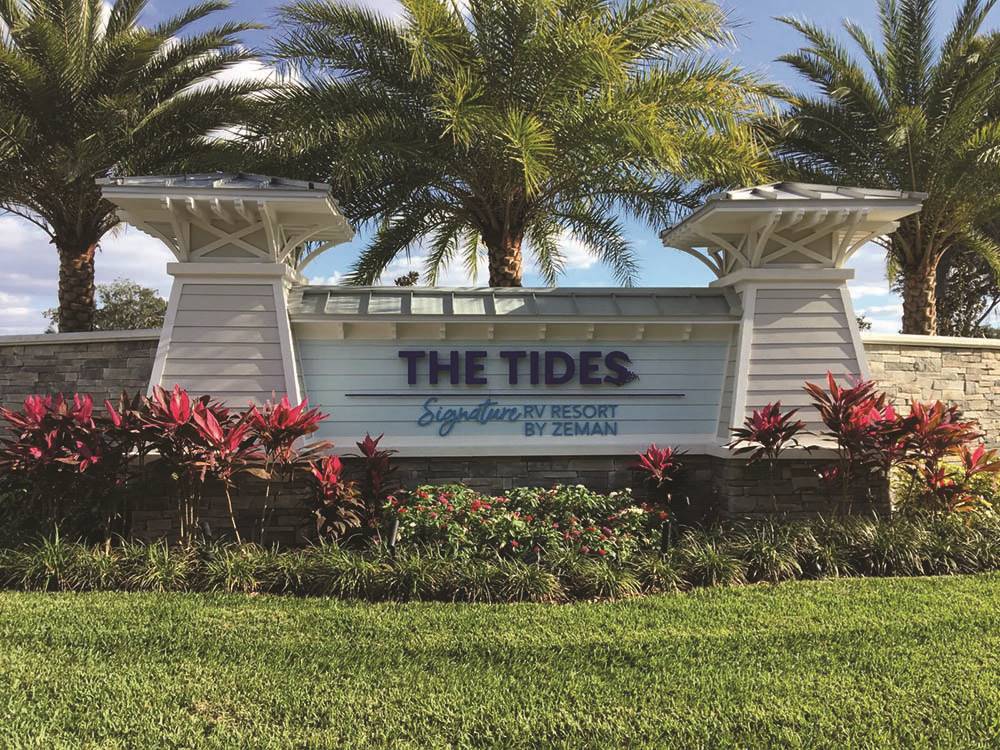 The sign at the entrance to the park