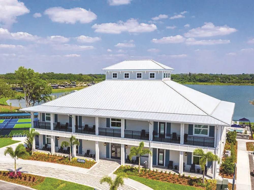 Aerial view of the clubhouse
