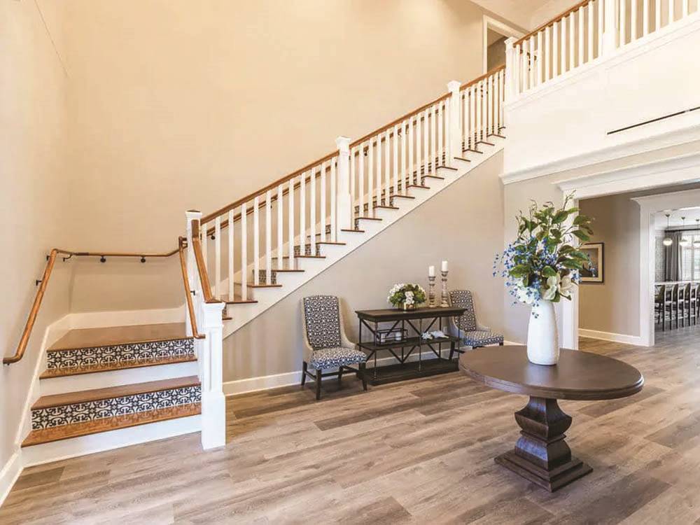 Foyer and stairs in the clubhouse