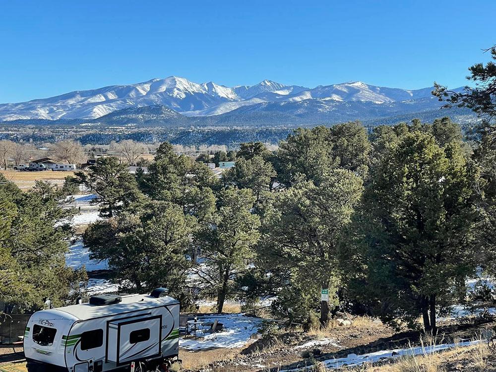 View of the sites and mountains with snow at BLACK BEAR RETREAT