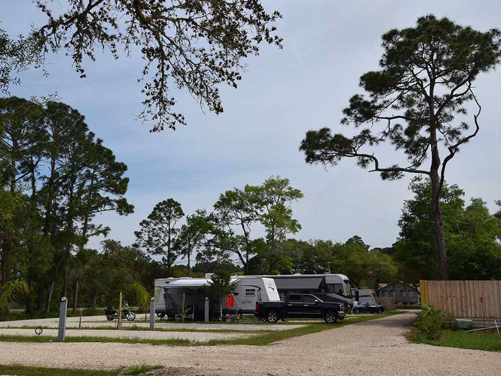 Another row of gravel sites at PANACEA RV PARK