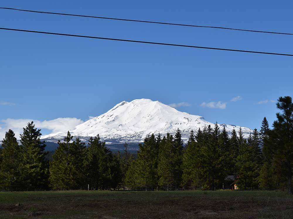 A snowy mountain nearby at STARGAZERS RV RESORT
