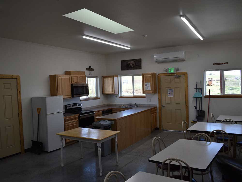 The kitchen area in the rec hall at STARGAZERS RV RESORT