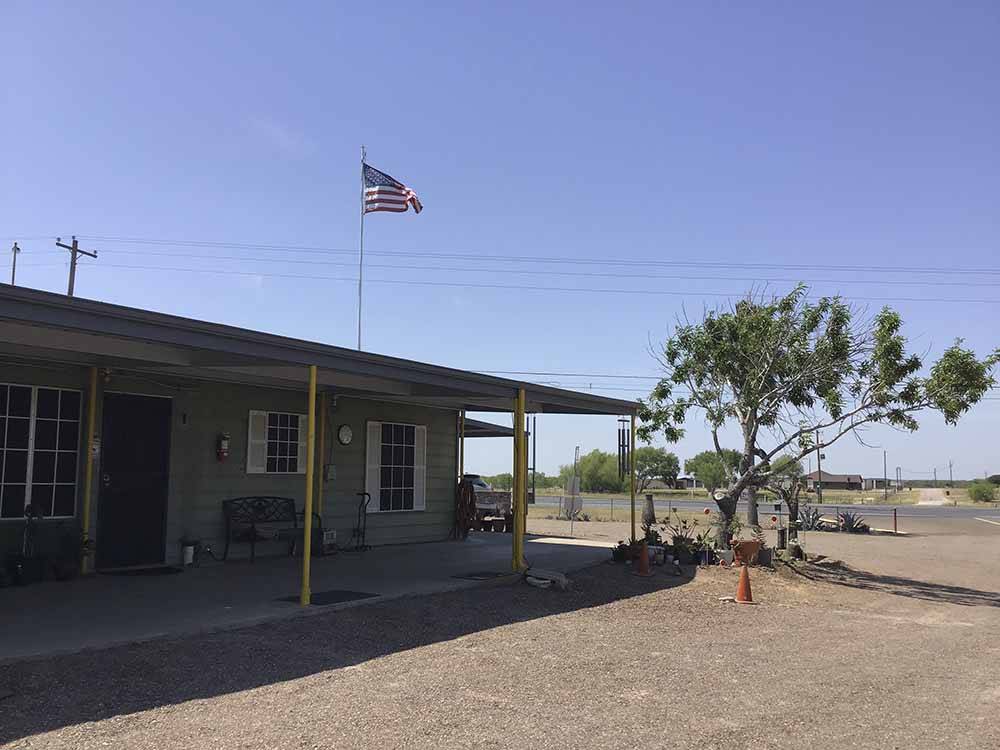 The American flag at the office at STINSON RV PARK & STORAGE
