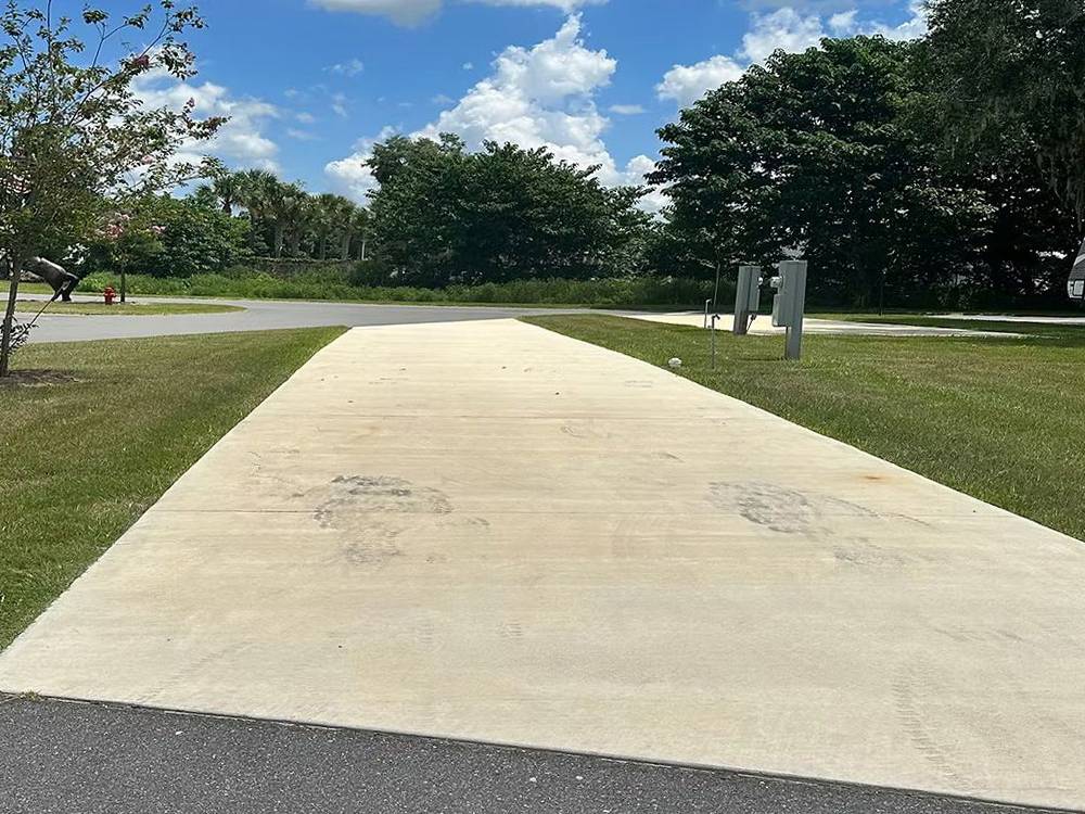 A paved pull-thru site