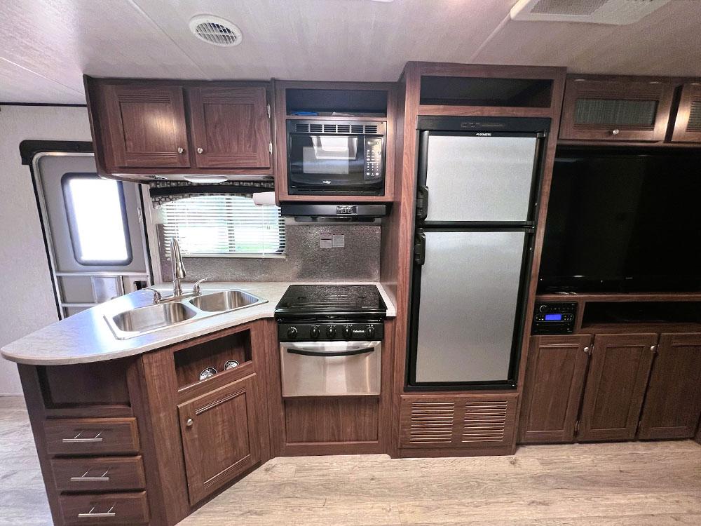 Inside RV rental at APPALACHIAN SPRINGS OUTDOOR RESORT