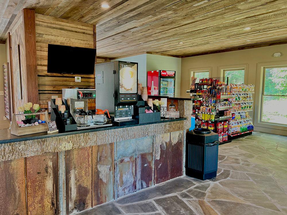 Coffee bar and store at APPALACHIAN SPRINGS OUTDOOR RESORT