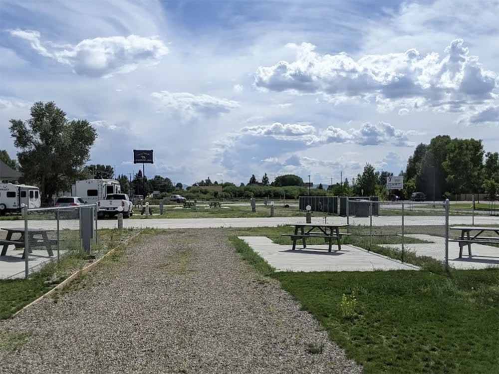 A group of gravel RV sites at DILLON MOTORCOACH & RV PARK
