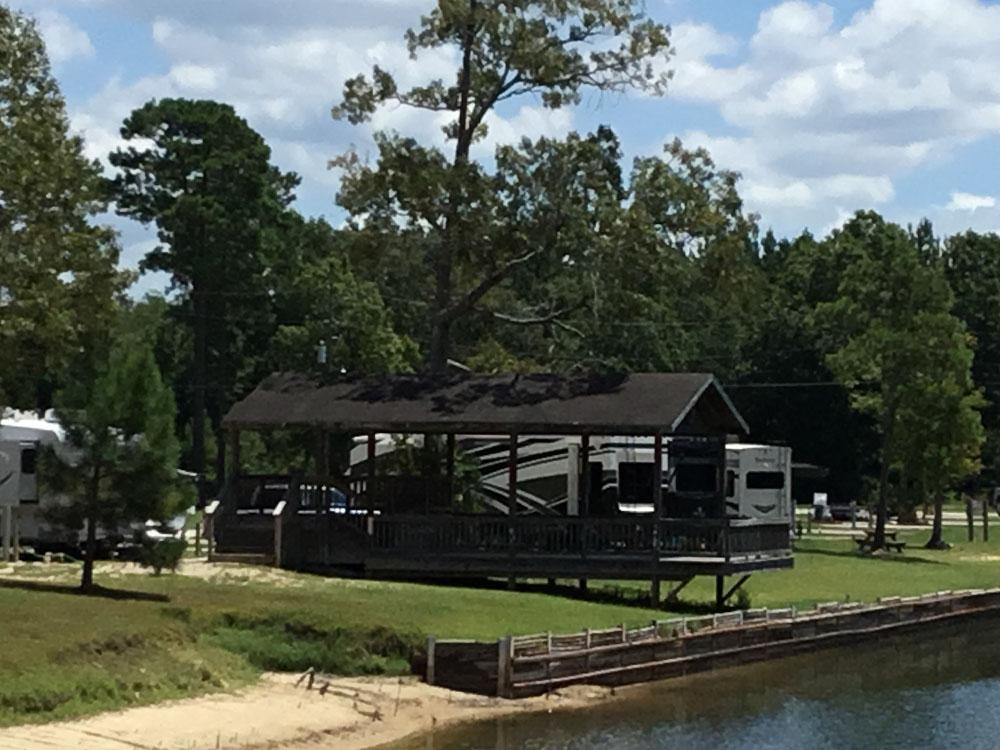 The pavilion by the lake at THOMPSON LAKE RV RESORT