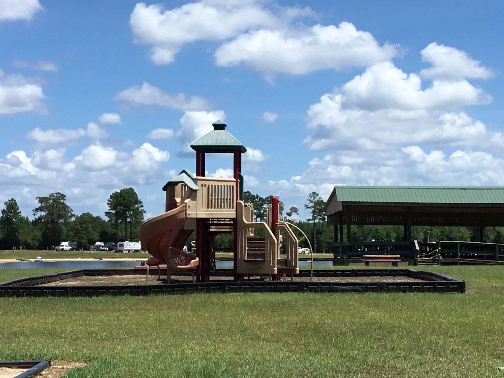 The playground at THOMPSON LAKE RV RESORT