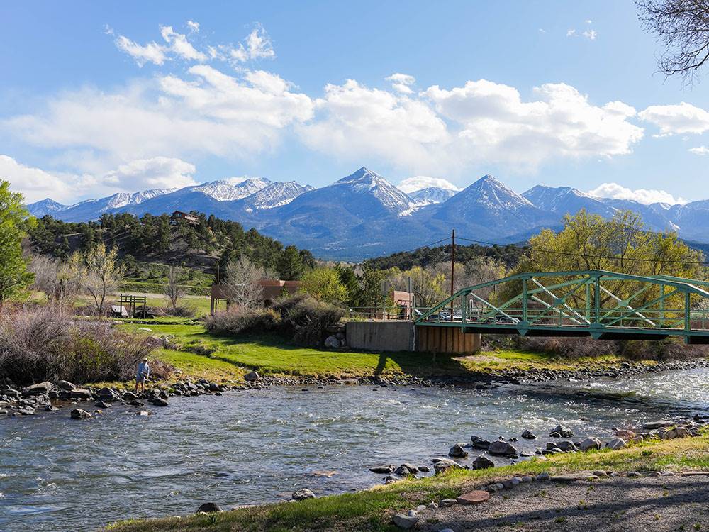 View of a bridge by the water