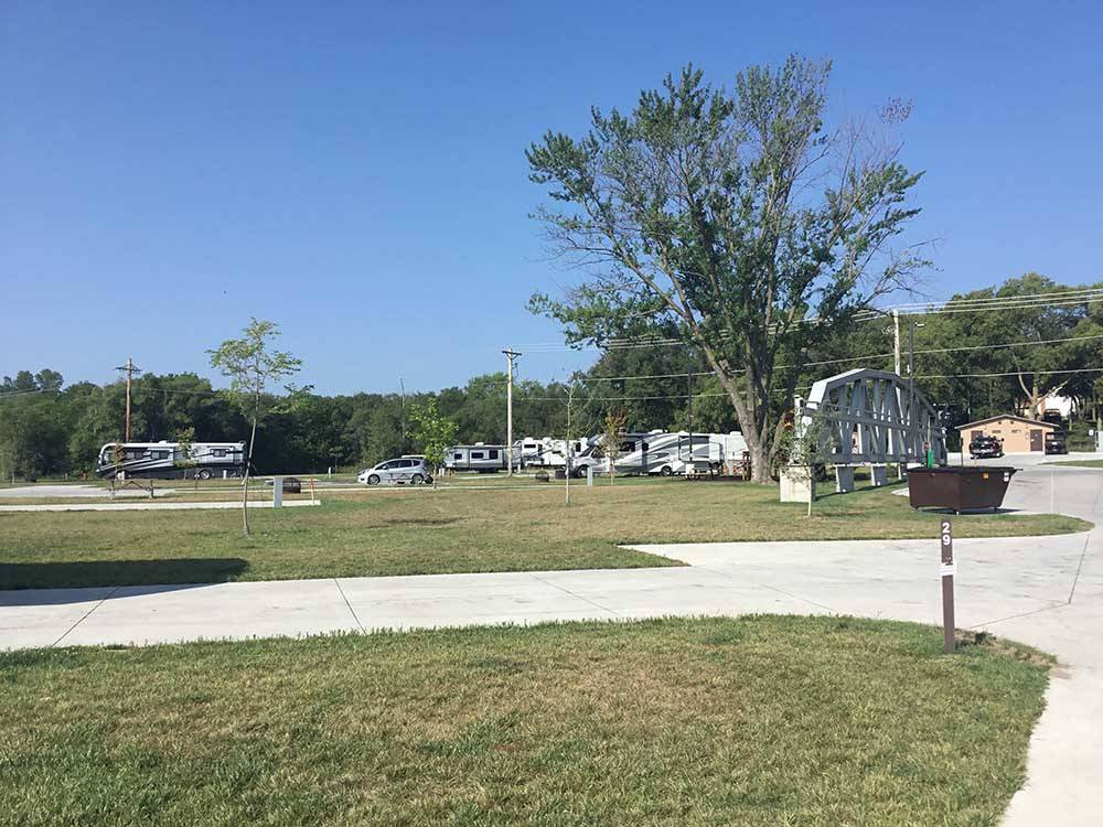 RVs parked at campsites at ASHLAND RV CAMPGROUND
