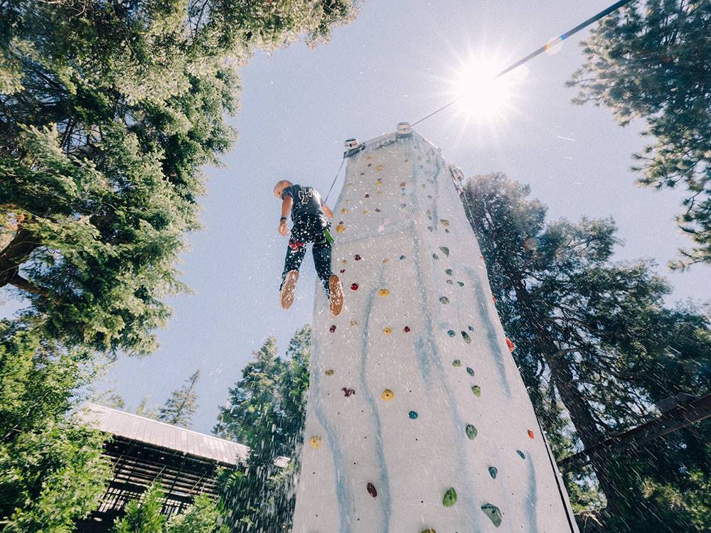 The rock climbing wall