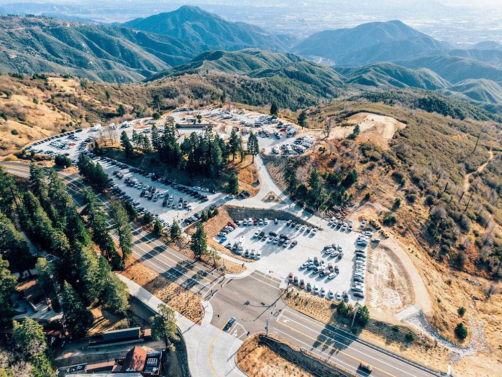 An aerial view of the park and grounds