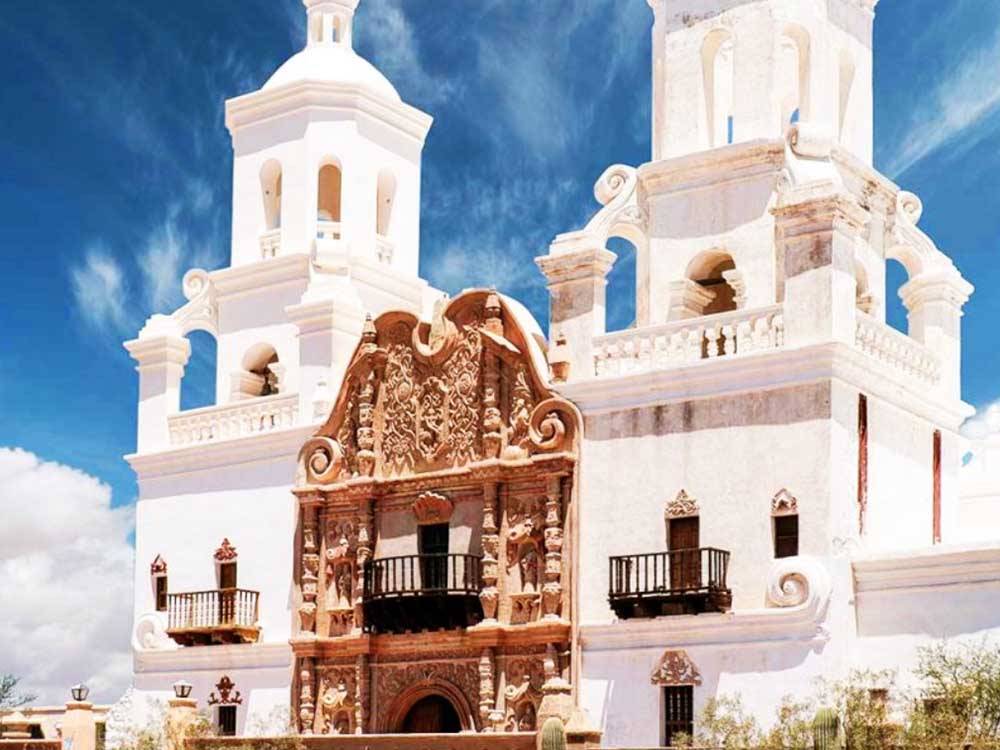 Exterior of nearby San Xavier del Bac Mission at PALO VERDE ESTATES
