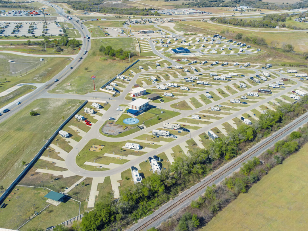 Aerial view of the park at Belaire Junction RV Park