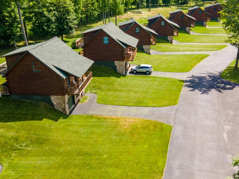 Row of cabins