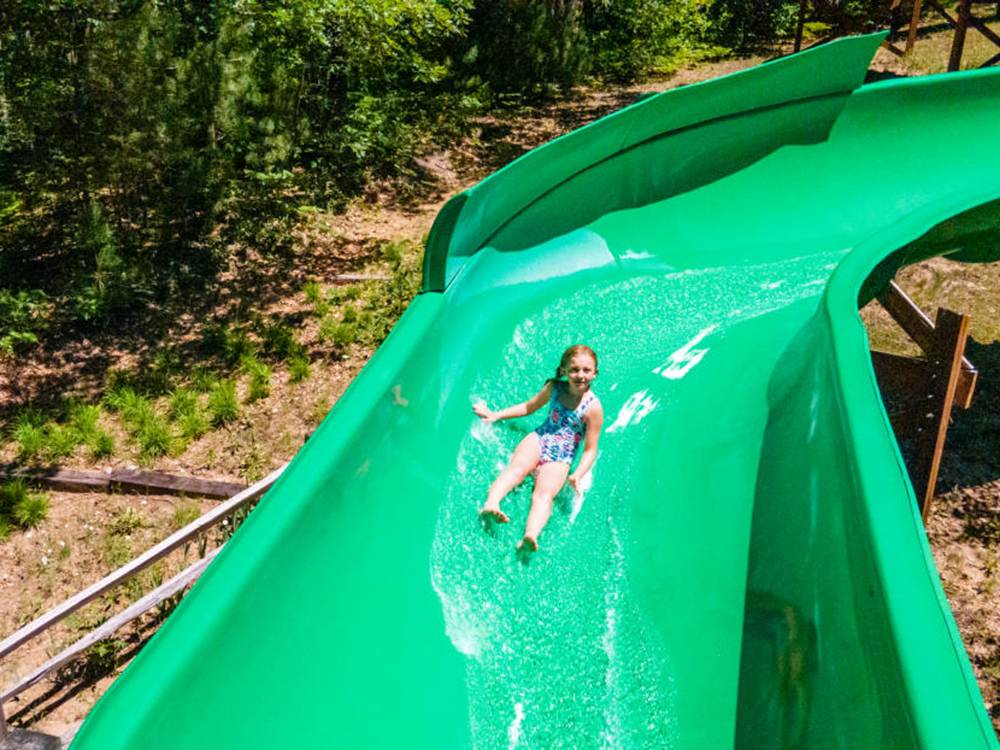 A child on a waterslide