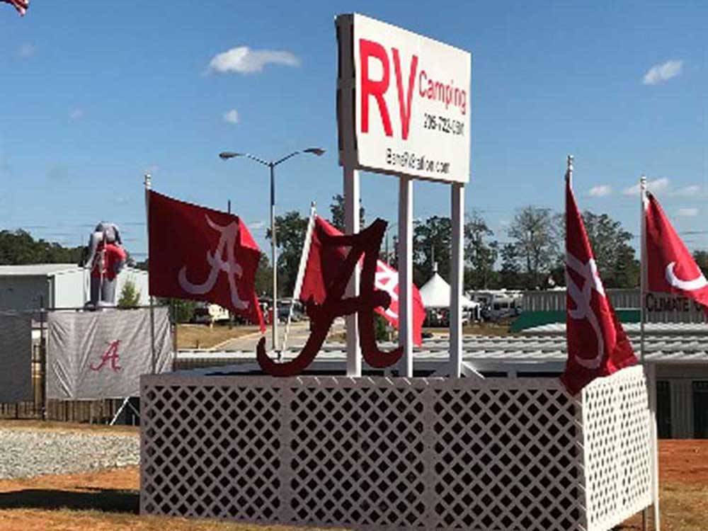 The front entrance sign at BAMA RV STATION