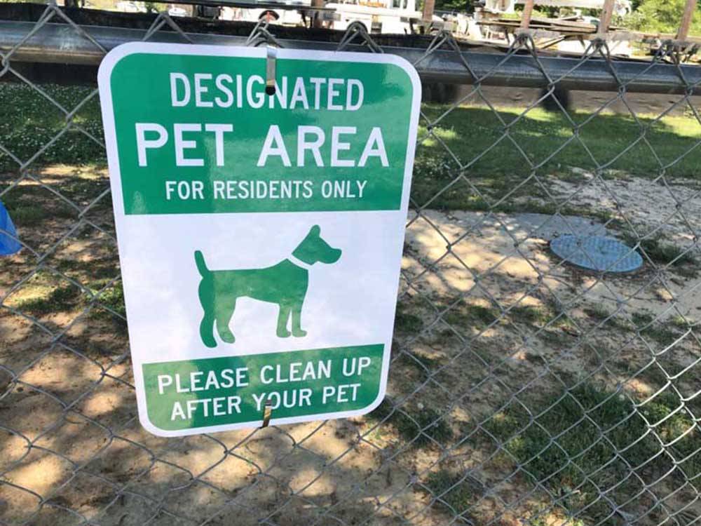 The designated pet area at BAMA RV STATION