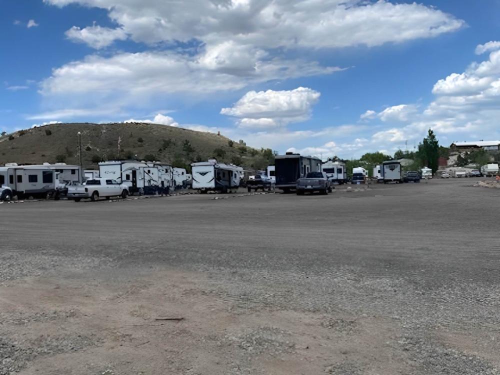 Parked trailers at site Sevier River RV Park