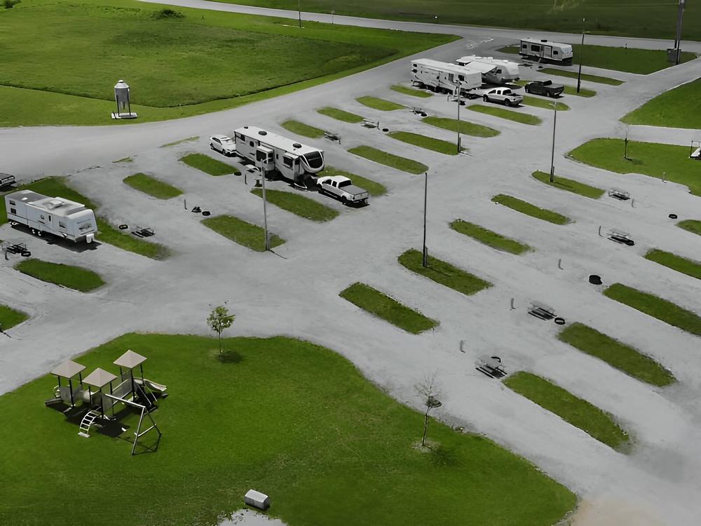 Aerial view of park at Ted's RV Park
