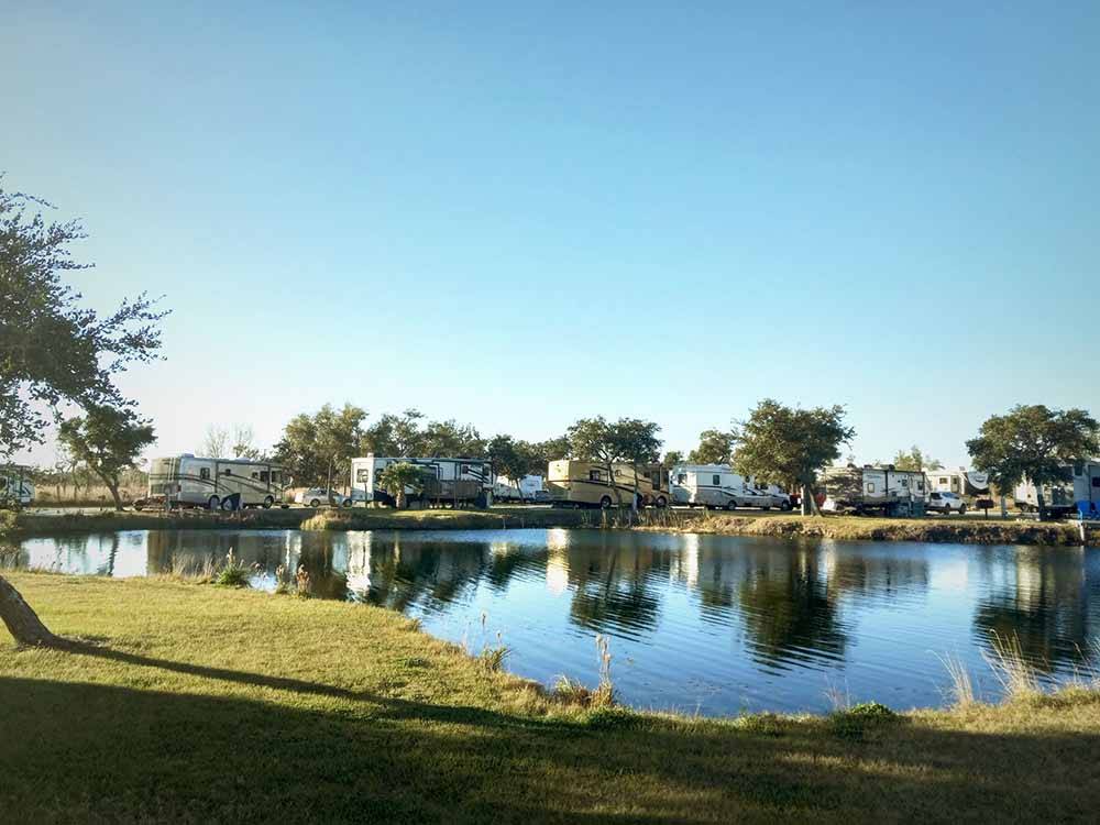 RV sites next to the water at QUILLY'S BIG FISH RV PARK