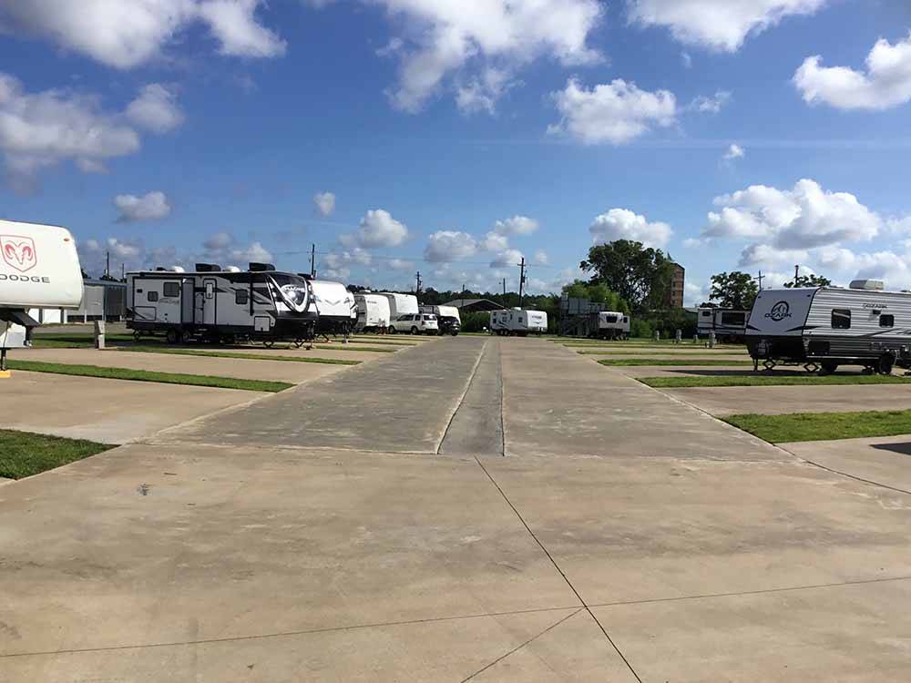 The paved road between RV sites at BEAUMONT RV & MARINA