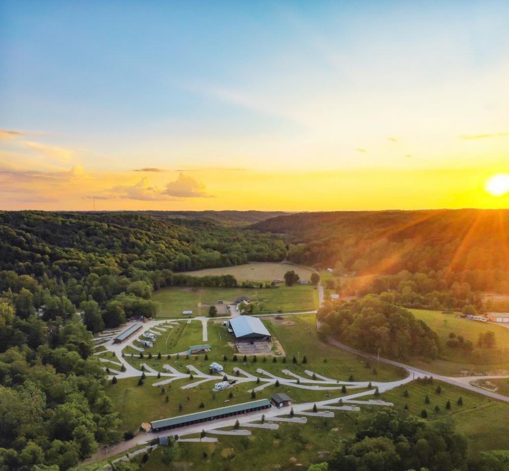 Aerial view of the campground