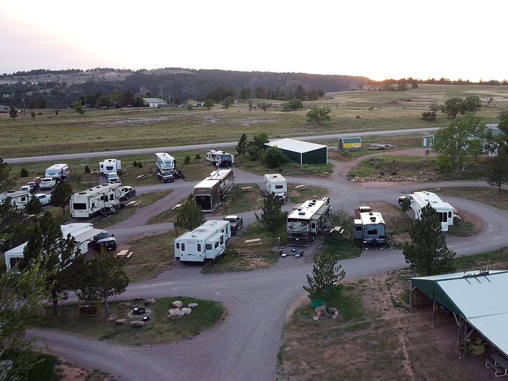 Aerial view of the campground at SUNRISE RIDGE CAMPGROUND