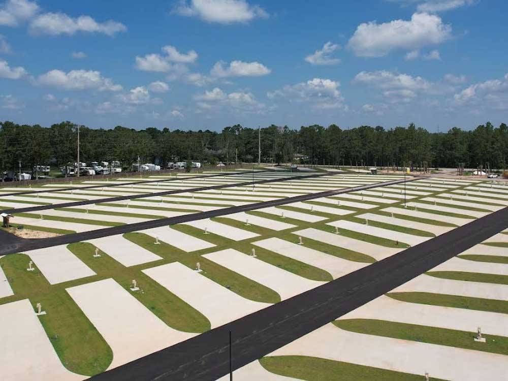 A view of all the paved sites at WHISPERING PINES RV RESORT EAST AND WEST