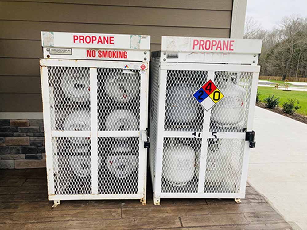 Propane tanks for exchange at WHISPERING FALLS RV PARK AND STORE