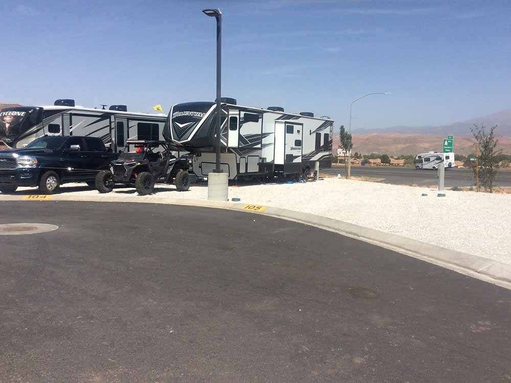 RVs in paved RV sites at SAND HOLLOW RV RESORT
