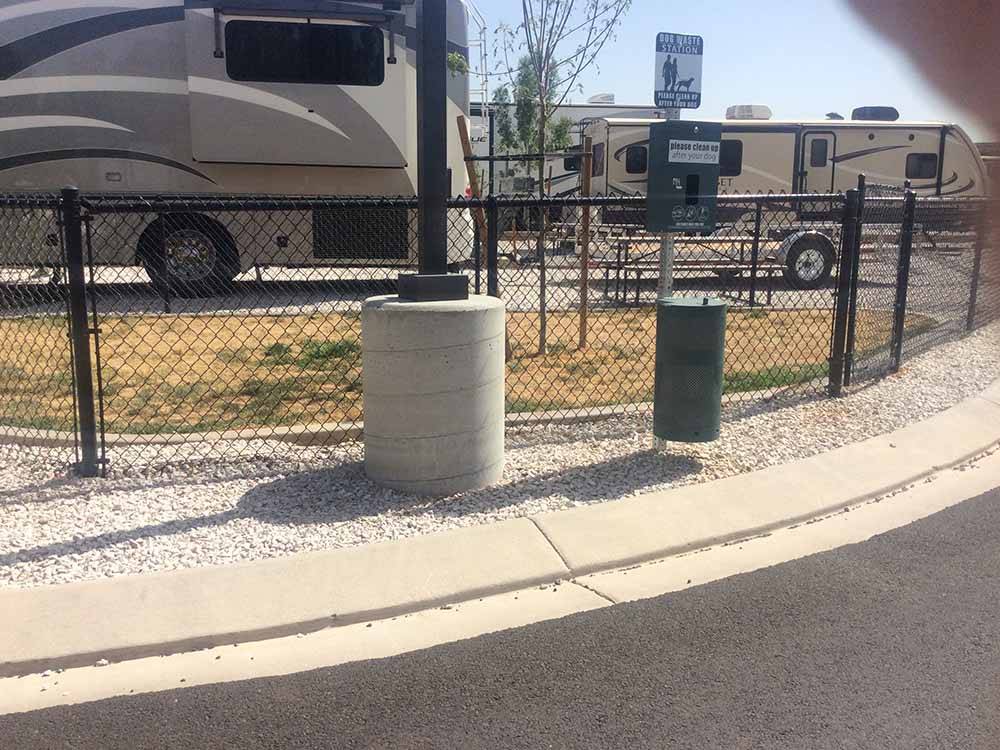 A fenced in pet area at SAND HOLLOW RV RESORT