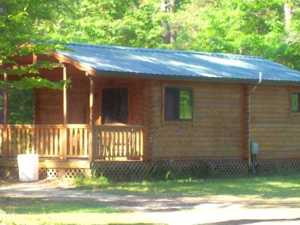 One of the rental camping cabins at AT EASE CAMPGROUND & MARINA