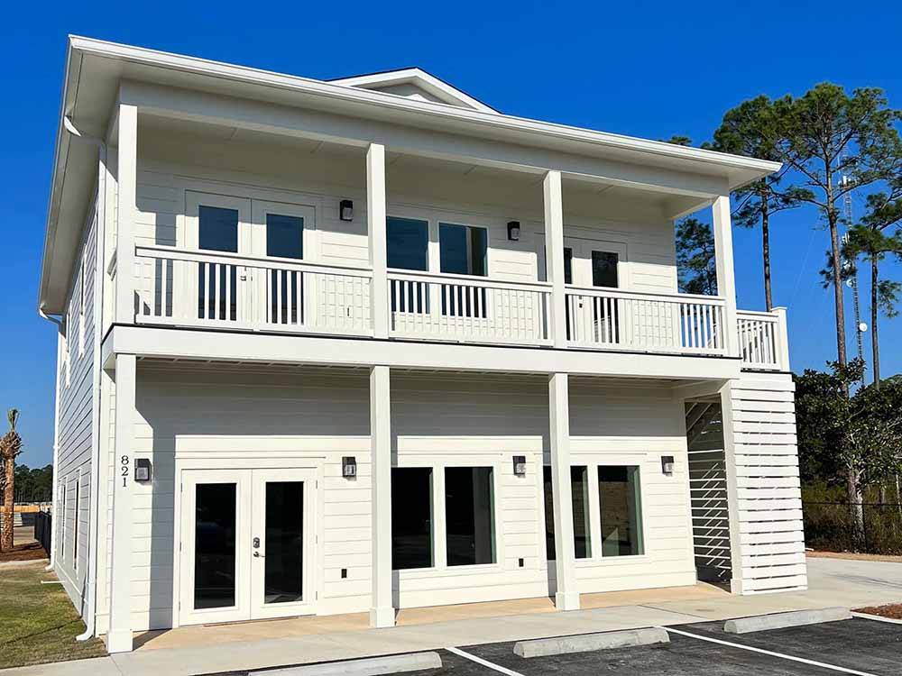 A two story clubhouse at 30A LUXURY RV RESORT